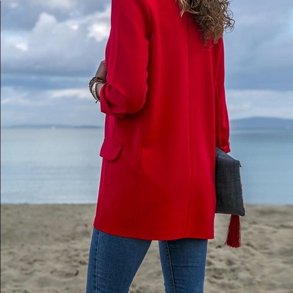 CASUAL LONG SLEEVE SUIT COLLAR JACKET - Picture 3 of 4